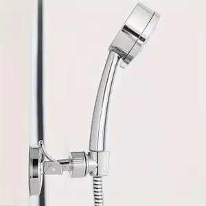 Suction Cup Shower Head Holder - No Drill Adjustable Bracket  Renter Friendly, Waterproof & Strong Grip Wall Mount  Perfect for Kids & Pets Bath Time