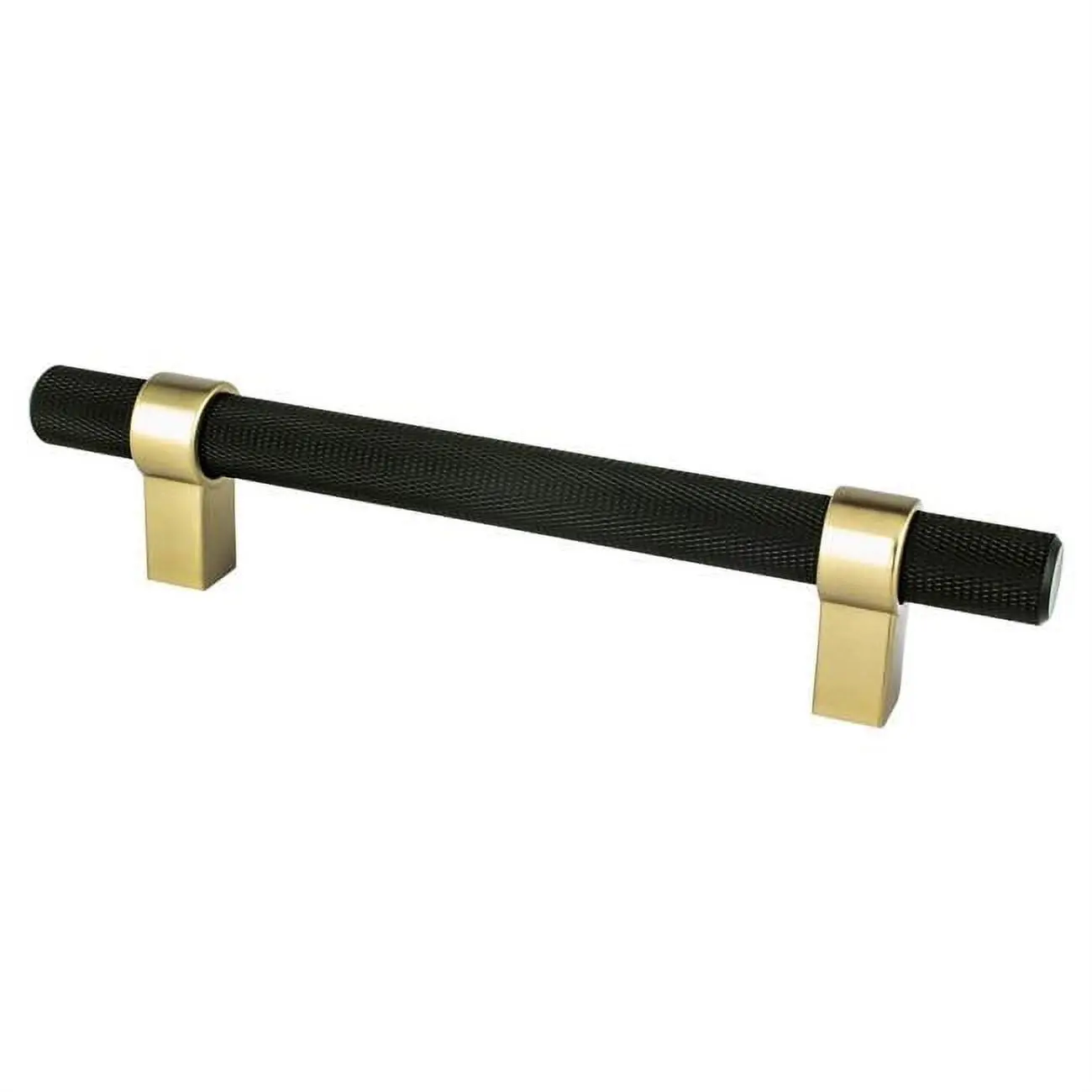128 mm Center to Center Radial Reign Cabinet Pull, Matte Black & Modern Brushed Gold