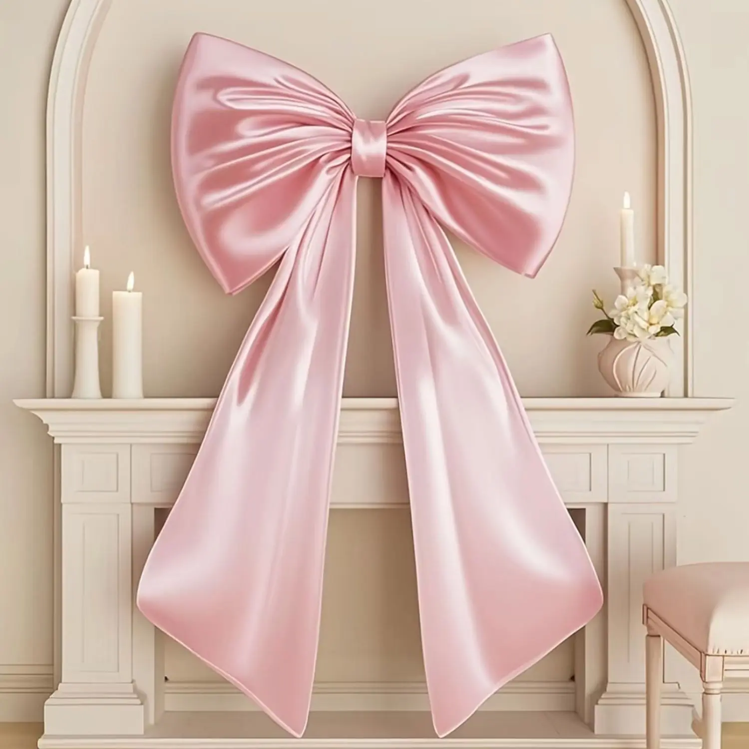Large bow wall decoration, suspended room decoration, Hanging Decoration, elegant home accessories, suitable for living rooms and bedrooms, fashionable interior design, Living Room Decorations, Bowknot Decor