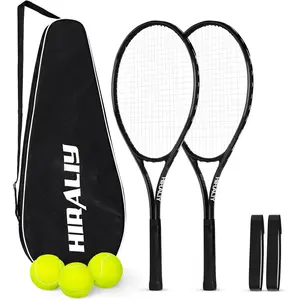 Tennis Rackets 2 Pack for Adults Beginners - 27 Inch Lightweight Aluminum Tennis Racquet Set with 3 Balls & Carry Bag - Vibration Dampening & Large Sweet Spot for Men Women Couples