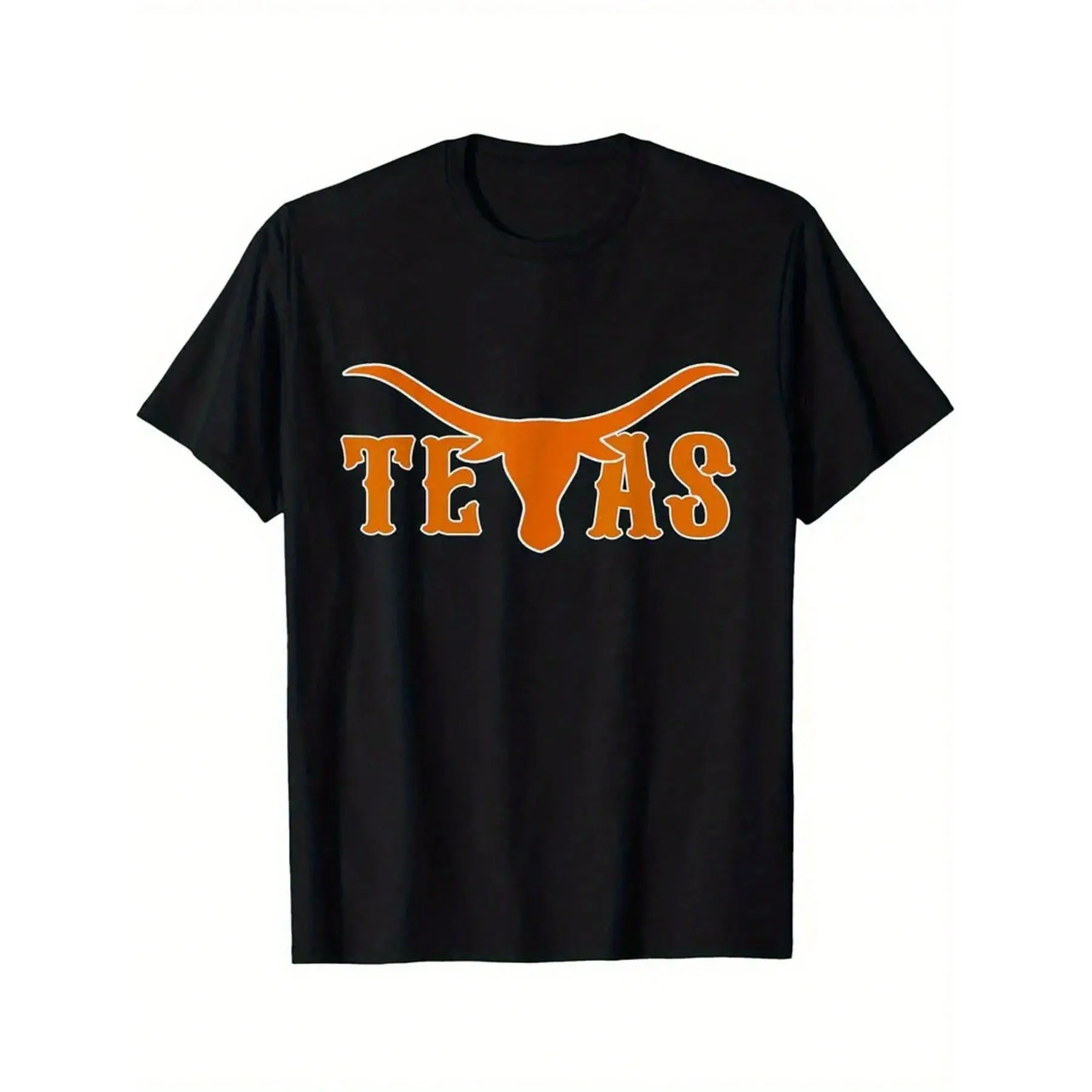 cotton cool retro casual Texas American longhorn Austin proud bull, men's short-sleeved T-shirt made in usawardrobe