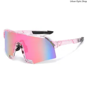 Polarized One Piece Cycling Sunglasses for Men Women, UV400 Protection Windproof Sports Eyewear for MTB Road Bike Riding Driving Outdoor