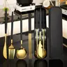 Sturdy Adult 4-Piece Food-Grade Stainless Steel Cutlery Set (170g) - Thick Spoon, Chopsticks, Fork, Knife, Compact Storage Mute Box, Chip-Resistant, for Daily Commuting, Outdoor Use (Serves 1-5 People)