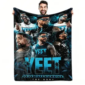 Premium Wrestling Graphic Flannel Blanket – Super Soft Lightweight Fleece Throw, Bold Retro Style Print, Cozy Sofa & Bed Blanket for Home Decor and Gift Giving