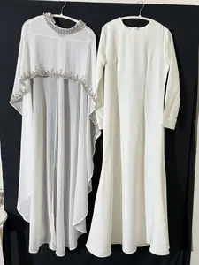 Celestial Rhinestone Abaya with Matching Cape | Luxury 2-Piece Evening Abaya Dress (MA251) summerwins