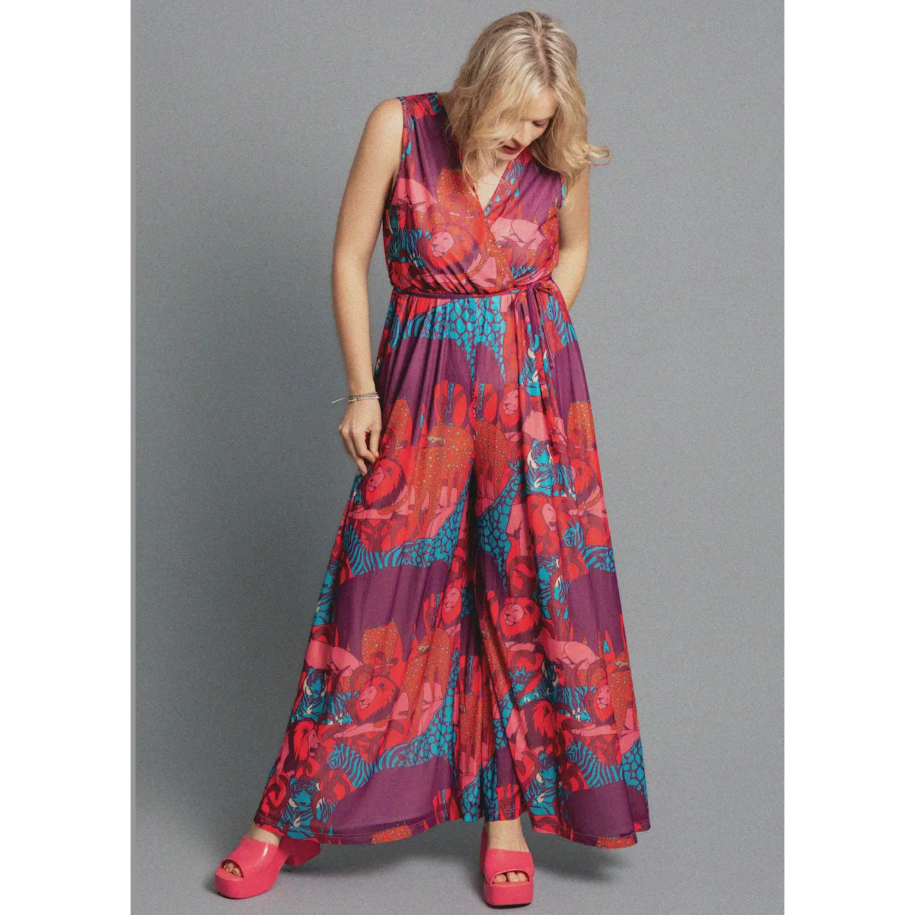 Disco Safari Mesh Wide Leg Jumpsuit