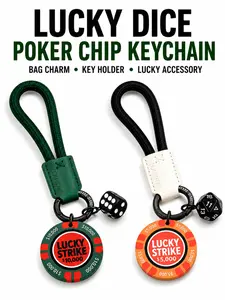 LUVTAG 1Pcs Lucky Poker Chip & Dice Bag Charm, Streetwear Keychain Pendant, Trendy Handbag/Backpack Accessory, Perfect Birthday/Christmas/Party Gift For Gamers & Women