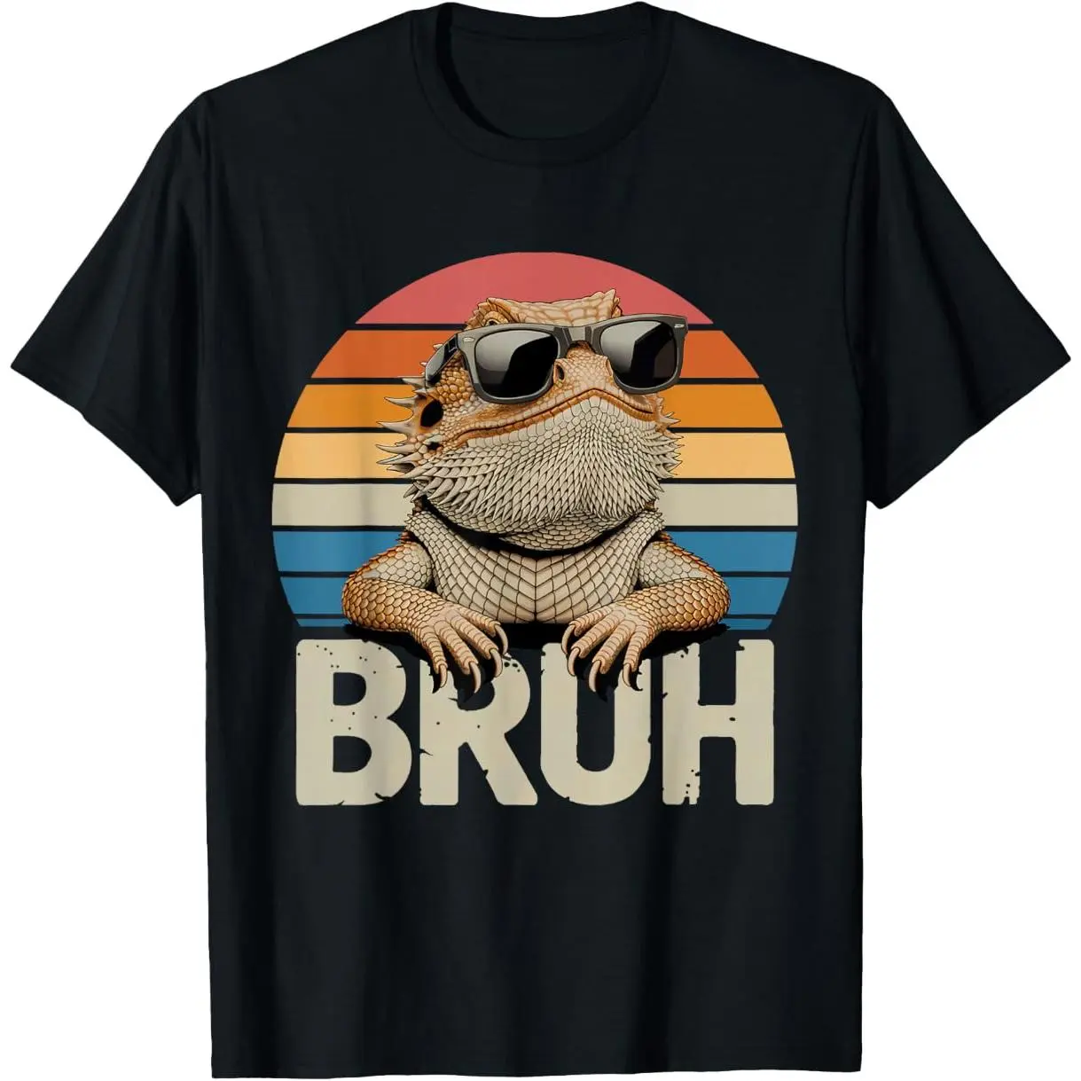 100% Premium Cotton graphic tees Gaming Bruh Bearded Dragon Funny Lizard Bruh Meme Reptile T-Shirt
