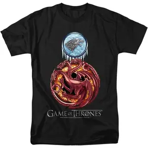 Game of Thrones Combined Targaryn and Stark Unisex Adult T Shirt