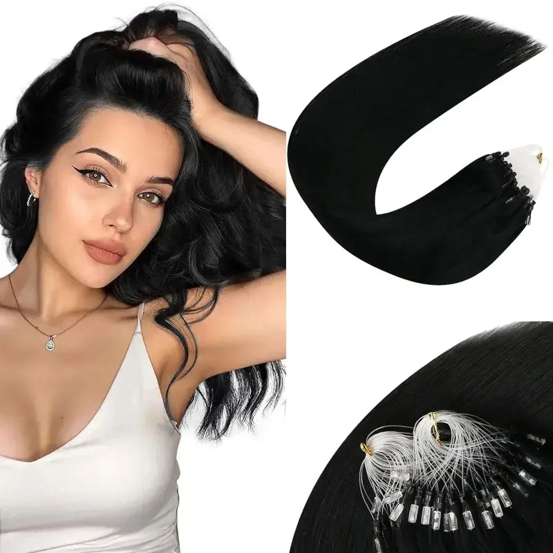【14inch-24inch】Ve Sunny Micro Ring Human Hair Extensions 55g Micro Link Real Hair Add Volume Thick Hairpieces for Women #Summervibes #DealsForYouDays