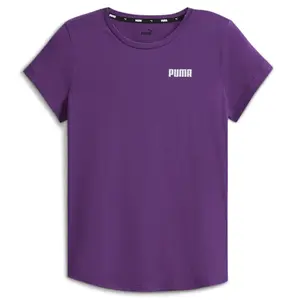 PUMA Womens Essentials Logo Crew Neck Short Sleeve Casual Tops Casual - Purple
