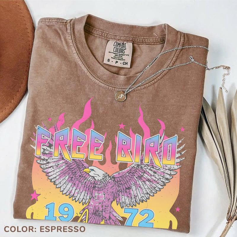 Comfort Colors Free Bird Shirt , Old School Band T-shirt, Retro Music Shirt, Rock Band Tee, Oversized Trendy Shirts for Women