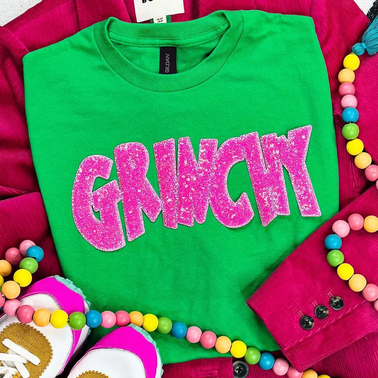 Grinchy Pink Sequin Patch Grinchy Pink Sequin Patch