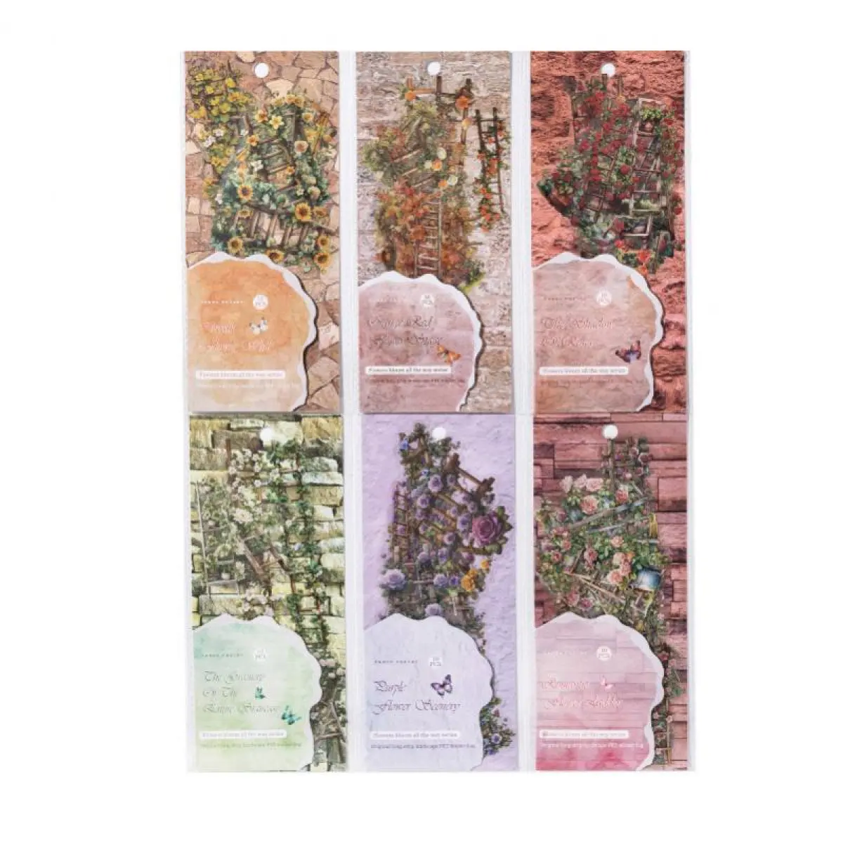 60Pcs Long Floral PET Waterproof Sticker Pack, Retro Style DIY Journal Planner Scrapbook Decor Base Material Handbook Stickers