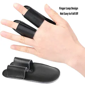 2pcs Baseball Finger Guard PU Leather Thickened Palm Shock Absorbing Sports Finger Sleeve Outdoor Training Safety Gear