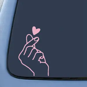 Hand & Heart Pattern Car Window Decal, Waterproof Sticker, Funny Vinyl Decal Sticker Car Styling, Car Decals, Windshield Sticker, Car Decorations, Sticker For Cars