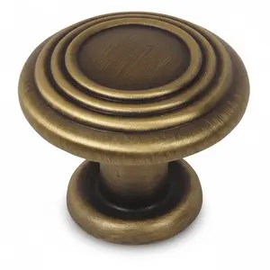 Cosmas 4122BAB Brushed Antique Brass Ring Cabinet Knob