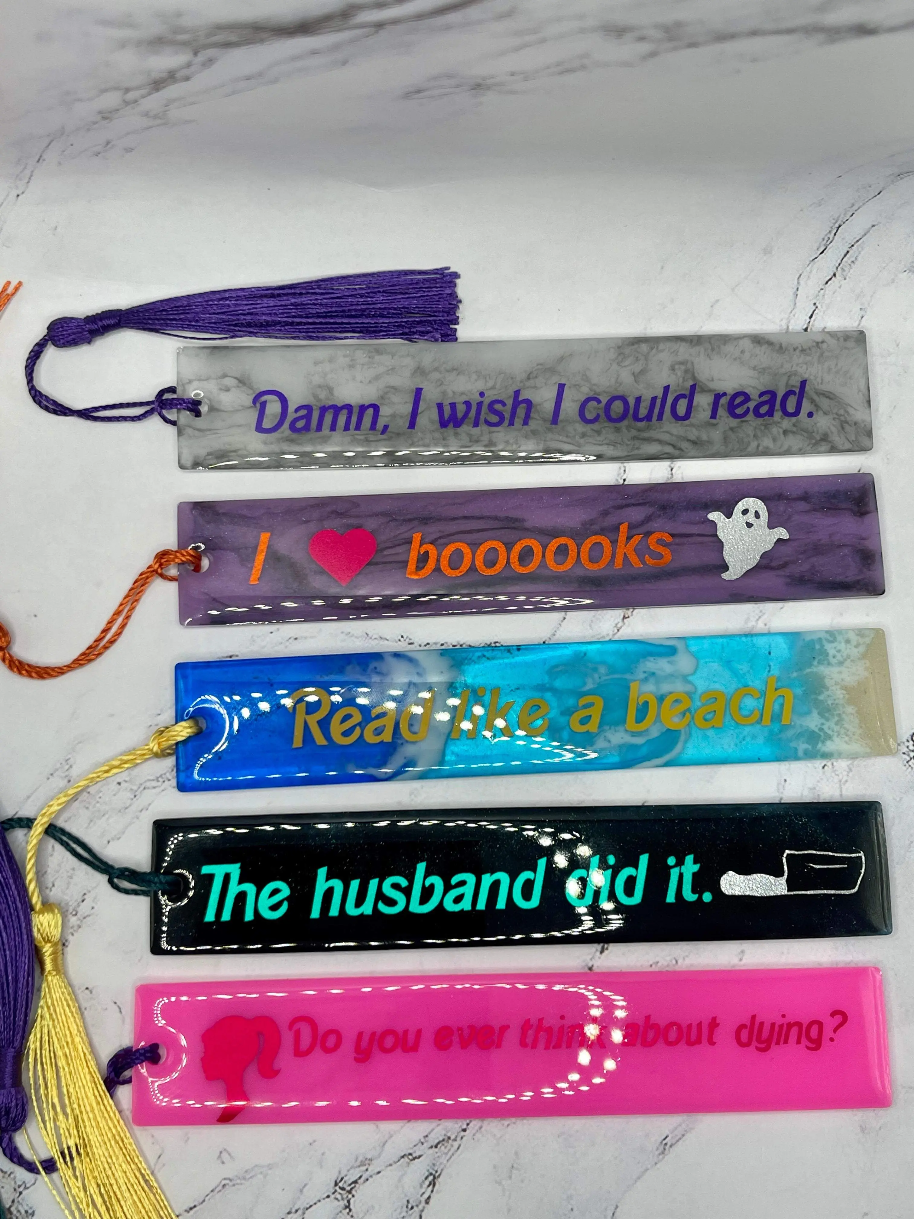 Custom Bookmark - Handmade Resin Bookmark with Custom Text