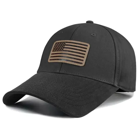 American Flag Leather Patch Dad Hat - Soft Washed Cotton, USA Army Tactical Military, Adjustable, Patriotic Outdoor Shaping Hat for Men Women Vintage Trucker Cap, Patriotic Hat, Vintage Dad Cap