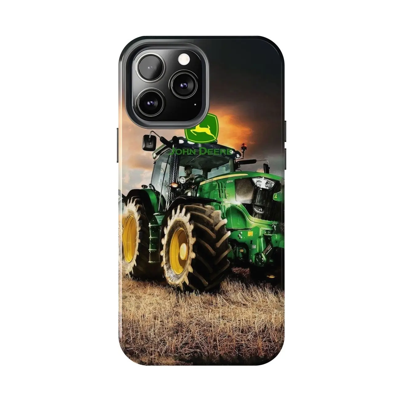 Green Tractor John Deere Tough Phone Case Compatible with iPhone 7, 8, X, 11, 12, 13, 14, 15, 16 17 & Samsung Galaxy S21, S22, S23 & S24 S25 series L