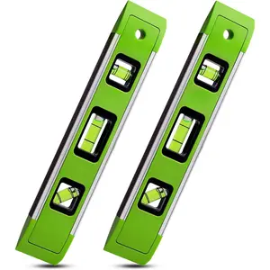 9 Inch Torpedo Level, Magnetic Bubble Level with 45 ° /90 ° /180 °   Bubble Vials, Shock Resistant Leveler Tool  Measuring (2)