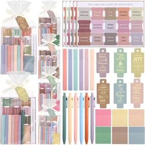 6 Sets Easter Christian  Study Supplies Bulk  Journaling Kit Religious Stick Note and Pens Christian Gifts Bulk Church Index Favor Set for Vbs Prizes Easter  Party Supplies