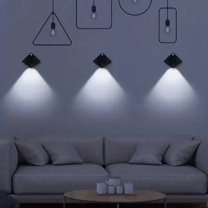 LED Lights for Bedroom, 1 Count Motioning Sensor Wall Lamp, Cozy Lighting, Multipurpose LED Light, Universal Indoor Night Light, Wall Sconce for Bedro
