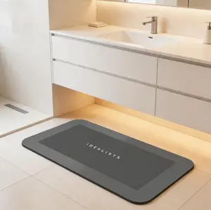 Super Absorbent Floor Mat,Silicone Quick Dry Bath Shower Non-Slip Rugs and Mats for Home Bathroom Floor Water Bath Mat