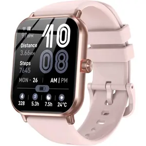 Jacoosa Smart Watches for Men Women, 1.83" HD Touchsreen, Bluetooth Calling, 5 ATM Water-Resistance, 130+ Sports Modes, Health, Fitness & Sleep Tracker, Timer, Pedometer, Fitness Watch for Android/iOS, Pink