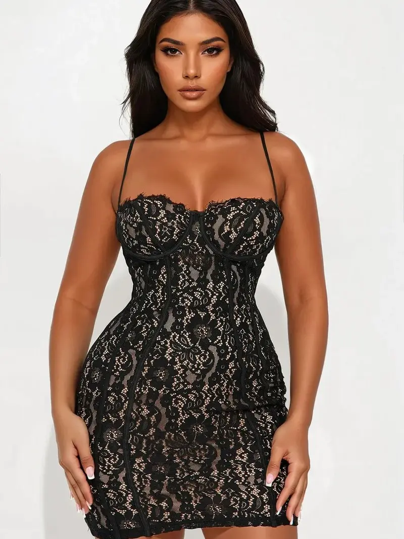 black lace long sleeve maxi dress Electra Slinky Lace Maxi Dress / Black | MESHKI