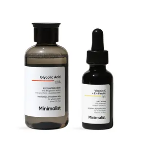 Minimalist Glow Duo | Glycolic Acid Toner and Vitamin C + E + Ferulic Acid 16% Face Serum