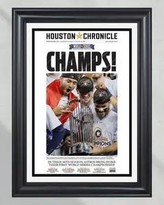 2017 Houston Astros World Series Champions Framed Front Page Newspaper Print