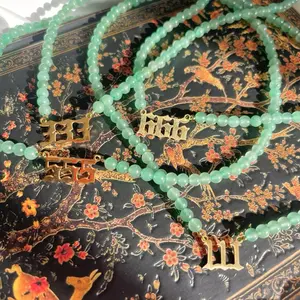 Green Aventurine- Angel Number Necklace