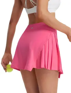 baleaf Women's Tennis Skirts High Waisted Golf Skorts with Pockets Side Pleated Slit A-Line Athletic Pickleball Skirts