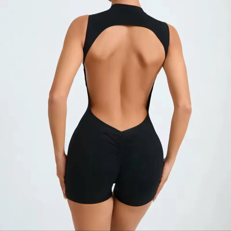 Women's Sexy Backless Bodysuit - Stretchy Workout Apparel for Yoga, Going Out