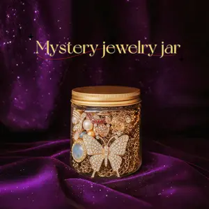 Jollyhit Mystery Jewelry Jar - Retro Vibes 30pcs Costume Jewelry Set for Her & Birthday - Bohemia Rings, Nostalgia Earrings, Necklaces & Beaded Bracelets