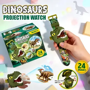 Dinosaur Projector Watch for Kids 24 Images Interactive STEM Learning Toy with Time Date Display & Flashlight Function Adjustable Definition Display Ideal Birthday Gift