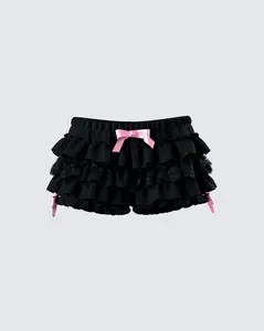 Martina Black Ruffle Short