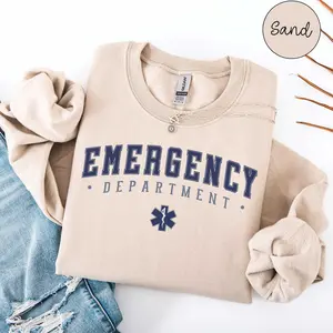Emergency Department T-Shirt / Sweatshirt , Emergency Room shirt, ER Nurse , Emergency Crew shirt, ER Squad shirt Cotton Fabric Sleeve
