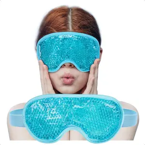 Reusable Cooling Gel Eye Mask, Cold Therapy Eye Mask with Gel Beads for Migraine Relief, Reduce Puffiness, Dark Circles, Sinus Pressure & Headaches, Flexible & Comfortable for Sleep, Post-Surgery & Beauty Use