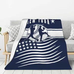 New York Baseball Flannel Blanket - Suitable for sofas, beds, living rooms, chairs, cars, beaches, travel, outdoor use, bedding for air-conditioned rooms - Rectangular shape, an excellent gift choice for sports enthusiasts