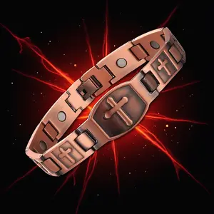 Copper Bracelet for men,Magnetic religious Bracelet, Pure Copper Healthy Jewelry, Wedding Anniversary Gift,Adjustable Tool