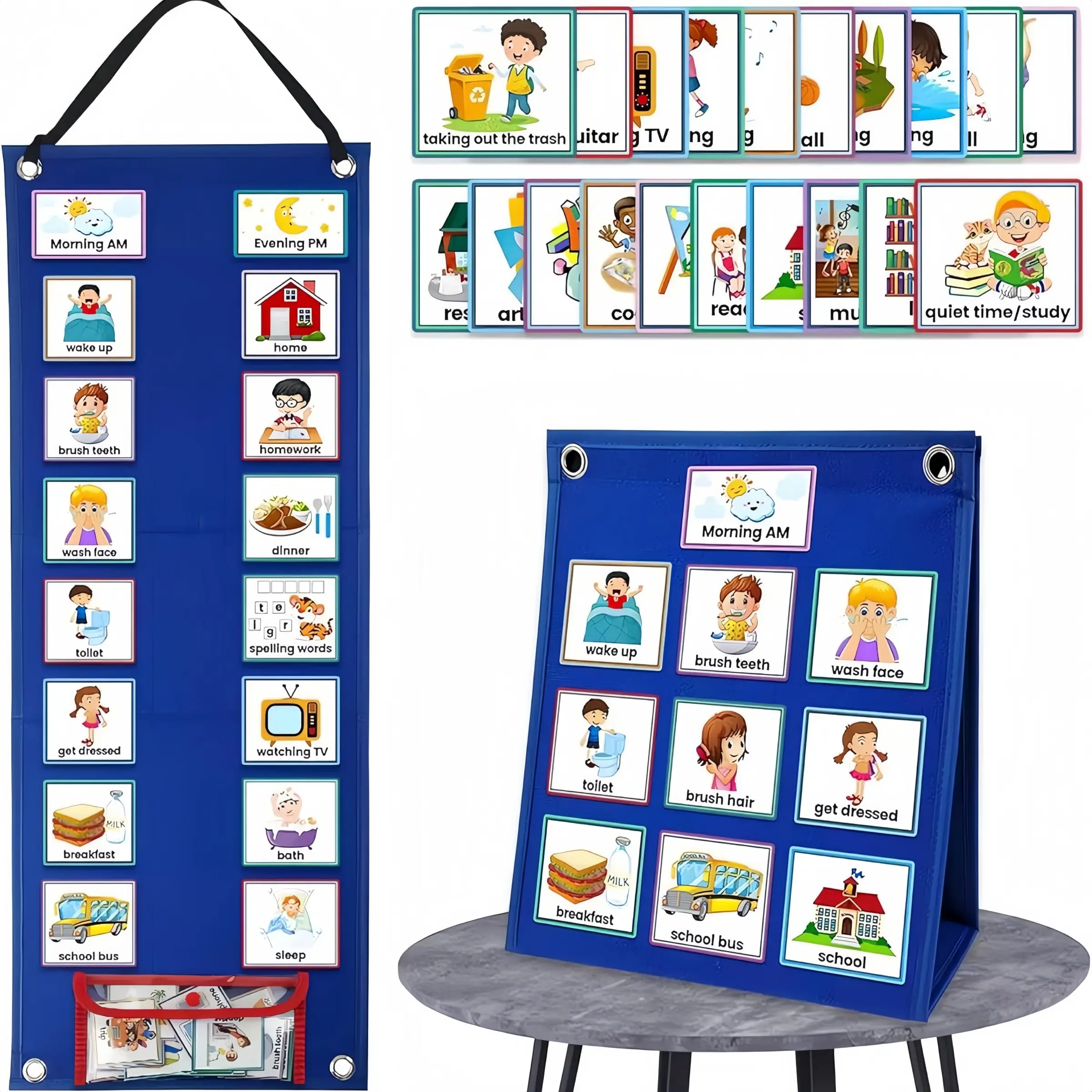 Visual Schedule Board, Autism Learning Materials, Special Education Communication Tool, Kids Chore Chart, Visual Behavior Aid, Classroom Supplies Charts, School Supplies