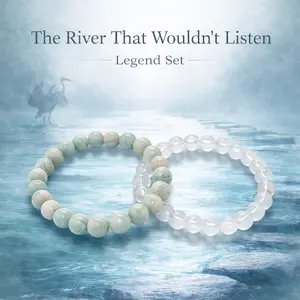 [Quiet Light] LEGEND SET — The River That Wouldn’t Listen - Amazonite + Clear Quartz — Two-Bracelet Set for Calm courage. Clear awareness. Balanced response.