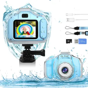 Kids Camera Gifts for 5 6 7 8 9 10 Year Old Boys&Girls，Toddler Children's Day Birthday Gifts with 32GB SD Card,waterproof，Take pictures and video underwater，Three colors available