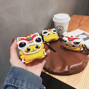 1 lion dance style headphone case, durable silicone headphone case with anti drop and Shockproof function, Apple wireless Bluetooth headphone case, suitable for AirPods 1/2/3/4/pro/pro 2/pro 3