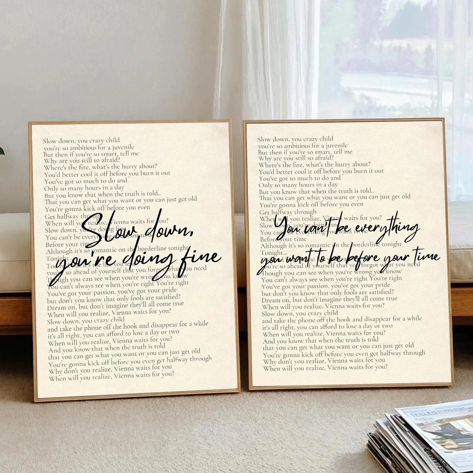 Inspirational Quote Canvas Poster Set, Neutral Typography Wall Art, Minimalist Aesthetic Room Decor, Unframed Canvas Poster