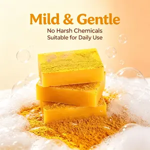 Lemon Turmeric Soap,Natural HandmadeSoap,Turmeric Soaps Bar for Face and Body,Smooth Skin Tumeric Soapes,Deep CleansingSoaps for Men & Women