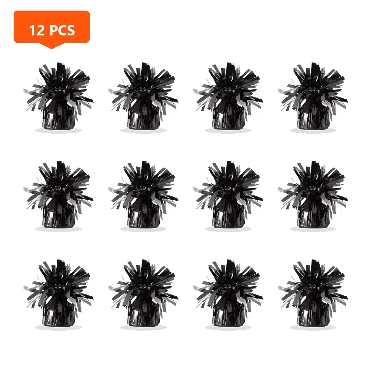 12PCS Black Starburst Centerpieces for Party Table Decor, 100g Each, Birthday Wedding Graduation Celebration Supplies