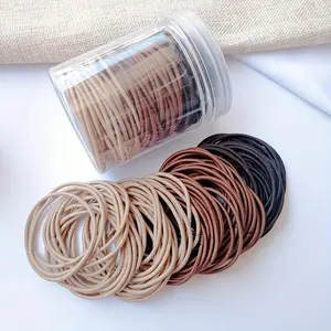 Elegant 100pcs High Elasticity Flannelette Hair Rings - Color Matching Hair Ties, Elastic Tie Band, Accessories
